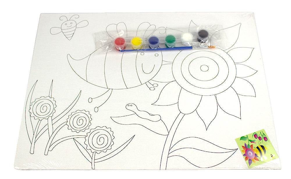 Panza Pictat Predesenata Pe Sasiu 30*40Cm, 6 Culori Si Pensula Evoffice