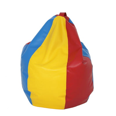 Fotolii Puf Mara - Imitatie Piele - Rosu/Galben/Albastru