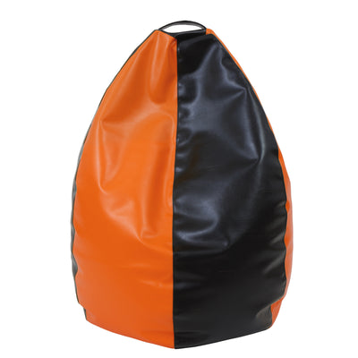 Fotolii Puf Mara - Imitatie Piele - Wenge/Portocaliu