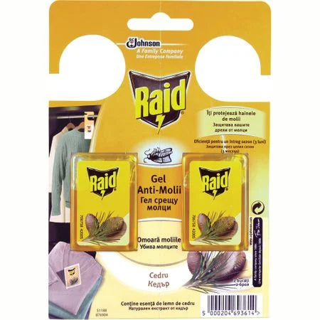 Gel impotriva moliilor, Cedru, Raid, 2 buc