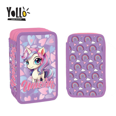 Penar Echipat, 3 Fermoare, 38 Piese, Unicorn - Yollo