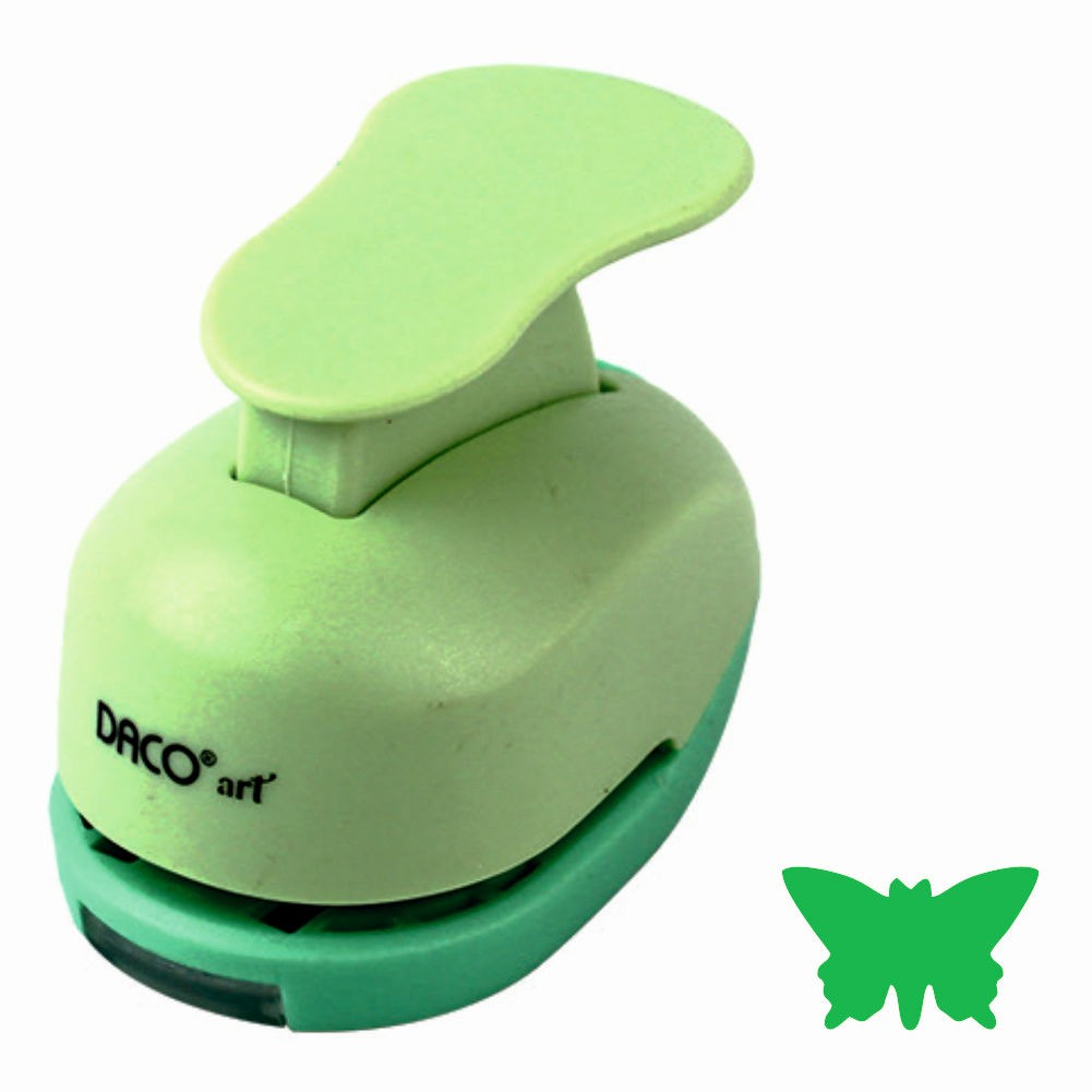 Perforator hobby verde cu model fluture de 1.6 cm utilizat în proiecte creative și scrapbooking.