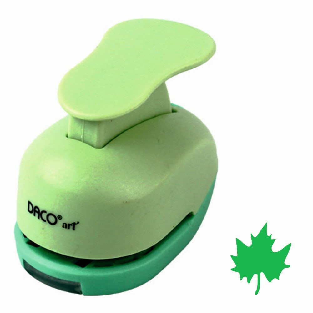 Perforator hobby verde cu model frunză de 1.6 cm utilizat în proiecte creative și scrapbooking