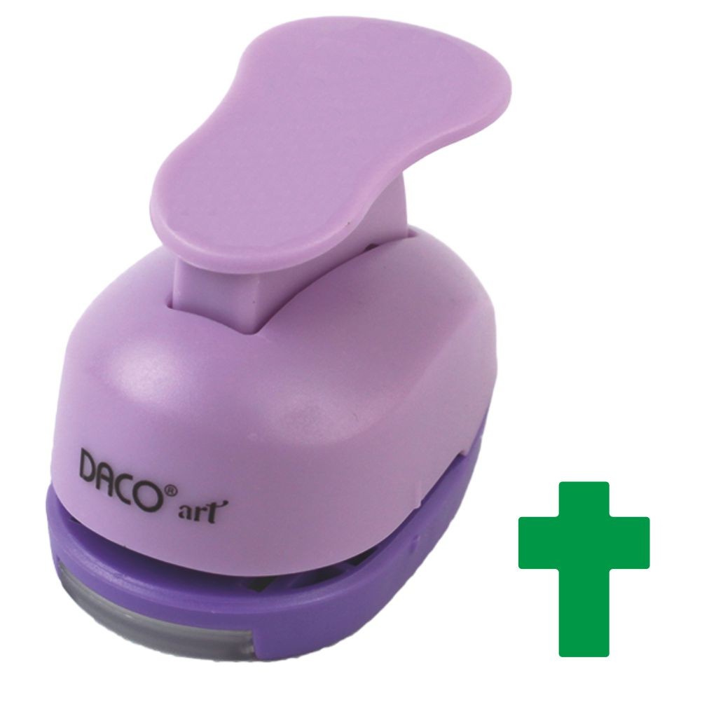 Perforator hobby mov cu model cruce de 2.5 cm utilizat în proiecte creative și scrapbooking.