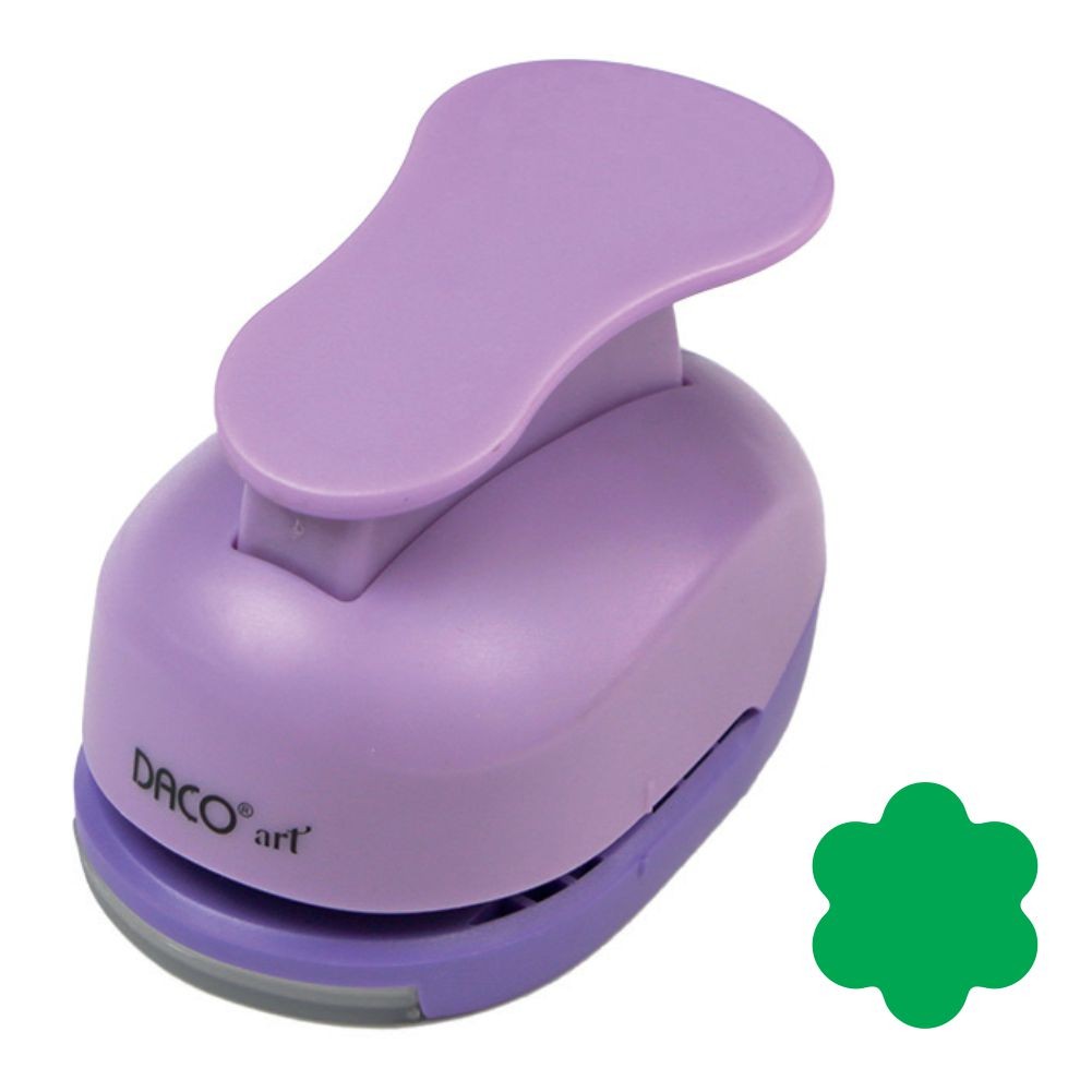 Perforator hobby mov cu model floare de 5 cm utilizat în proiecte creative și scrapbooking.