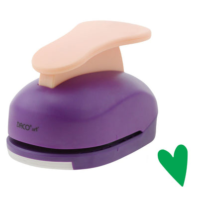 Perforator hobby DACO cu model inimă alungită de 7.6 cm utilizat în proiecte creative și scrapbooking.