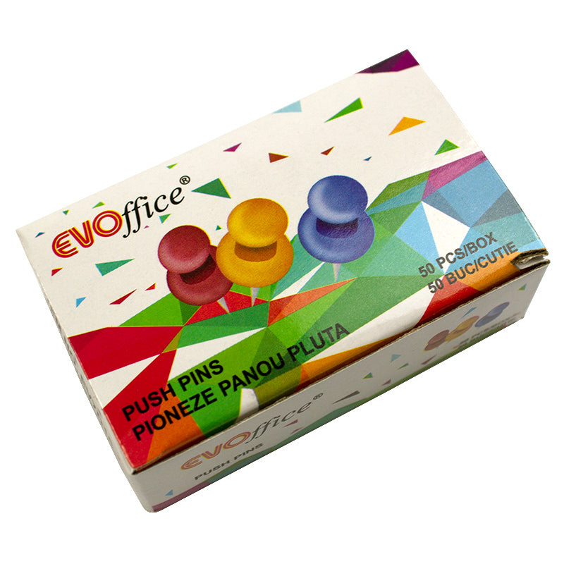 Pioneze color panou pluta 50 buc/cutie EVOffice
