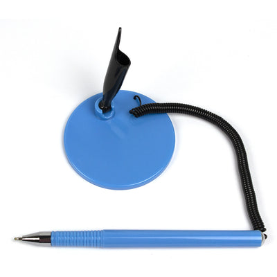 Pix Birou, Baza Rotunda, Snur Plastic, Varf Metalic, Bleu Evoffice