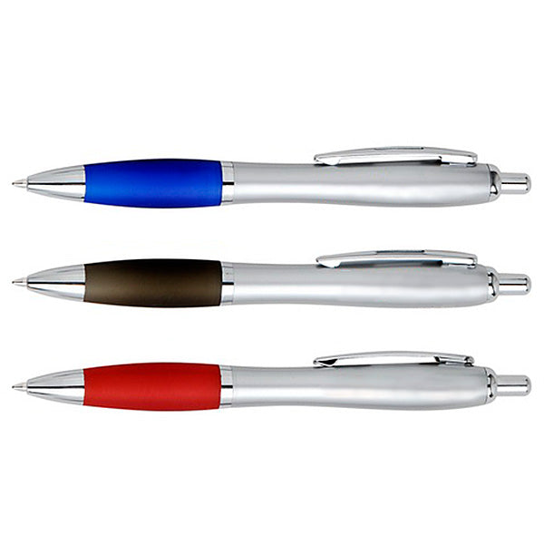 Pix Plastic Cu Mecanism, Corp Argintiu, Grip Rosu, Mina Tip Parker No. 1202