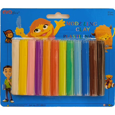 Plastilina 12 Culori/Set, 160 Gr Evoffice