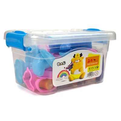 Plastilina "Play Dough" In Cutie Plastic Cu Maner, 24 Culori Si Acesorii Modelat No.8838