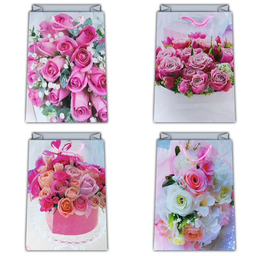 Punga cadou cu flori, 26x32x10 cm