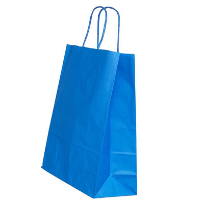 Punga Hartie Maner Rasucit 18 X 8 X 22 Cm Albastru/Alb Papiroti