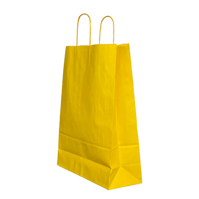 Punga Hartie Maner Rasucit 26 X 12 X 35 Cm Galben/Alb Papiroti