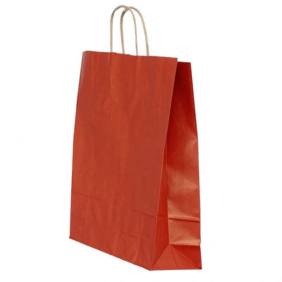 Punga Hartie Maner Rasucit 22 X 10 X 31 Cm Rosu Dungi/Maro Papiroti