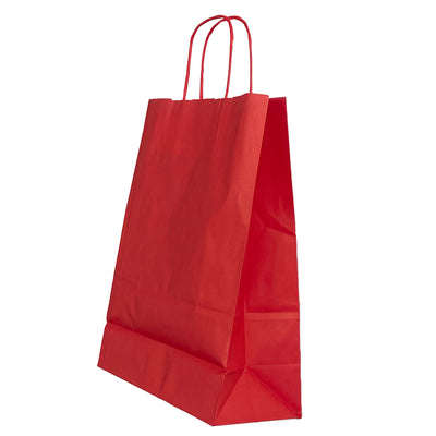 Punga Hartie Maner Rasucit 26 X 12 X 35 Cm Rosu/Alb Papiroti