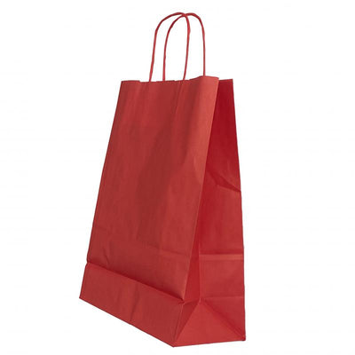 Punga Hartie Maner Rasucit 32 X 12 X 41 Cm Rosu/Alb Papiroti