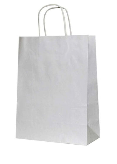 Pungi Hartie 32X12X41Cm Alba Maner Rasucit