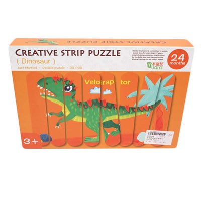 Puzzle Betisoare Din Lemn, Dinozaur, 32 Piese