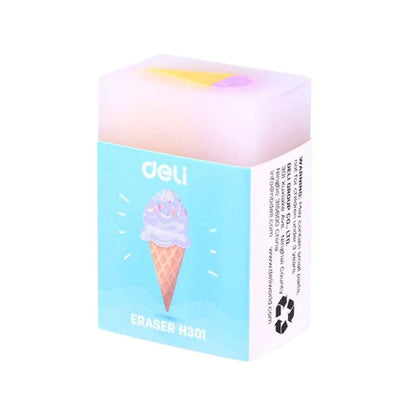 Radieră pentru creion Deli cu motive înghețată, non-toxică, pentru școală și desen