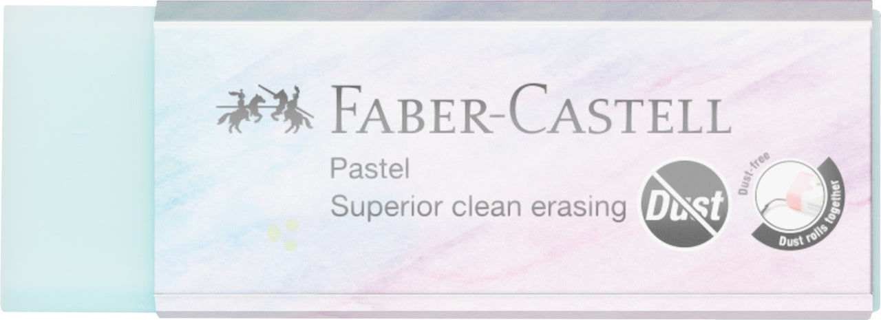 Radiera Faber-Castell Dust-Free 20 editie Pastel pentru creioane grafit stergere cu putine reziduuri si ambalaj protector