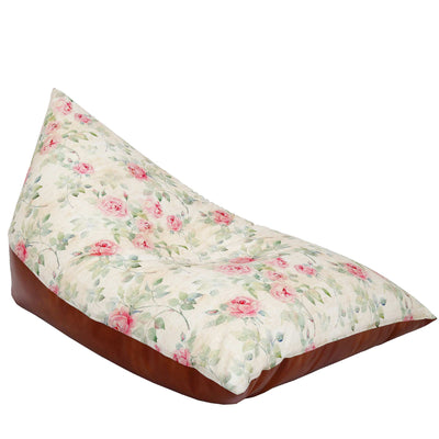 Fotoliu Puf Relax - Trandafiri Vintage/Coniac