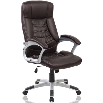 Scaun de birou ergonomic Bokai, Piele ecologica, Maro inchis