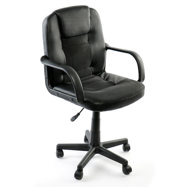 Scaun de birou ergonomic Fortune, piele ecologica/mesh, Negru