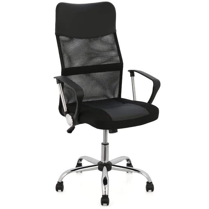 Scaun de birou ergonomic New Fit, mesh/piele ecologica, Negru