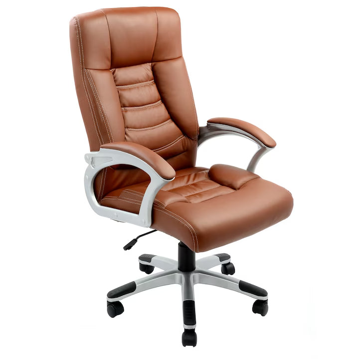 Scaun de birou ergonomic Bokai, Piele ecologica, Maro cafea