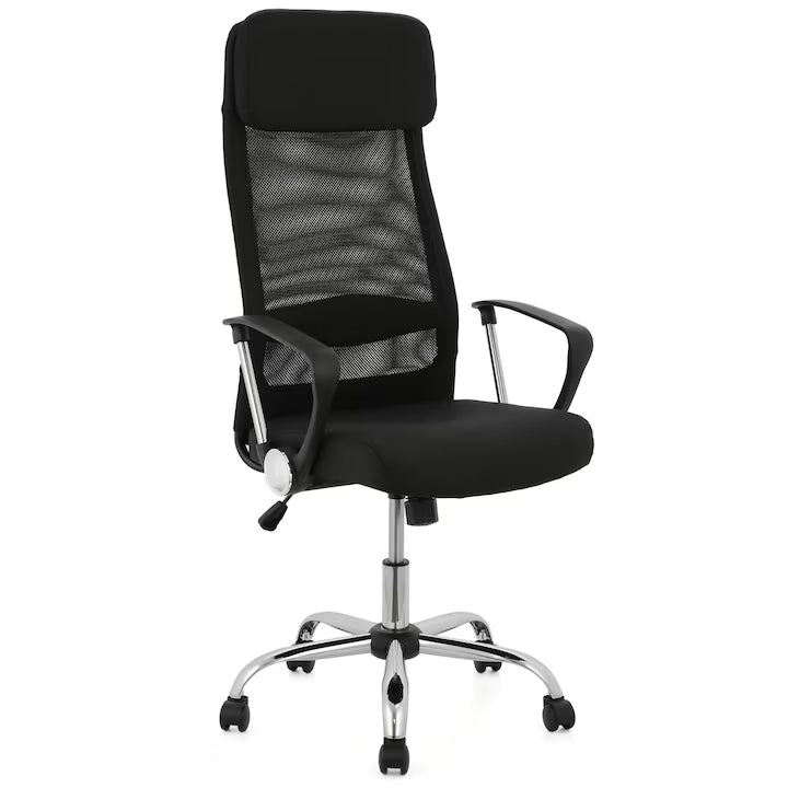 Scaun de birou ergonomic Klaus, stofa/mesh, Negru