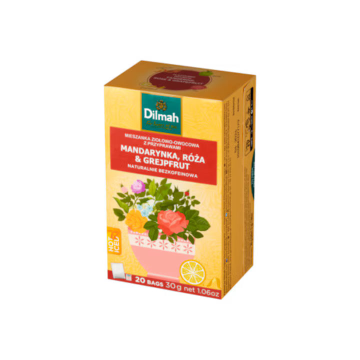 Ceai Dilmah, mandarina, trandafir si grepfrut, set 20 plicuri, 30g