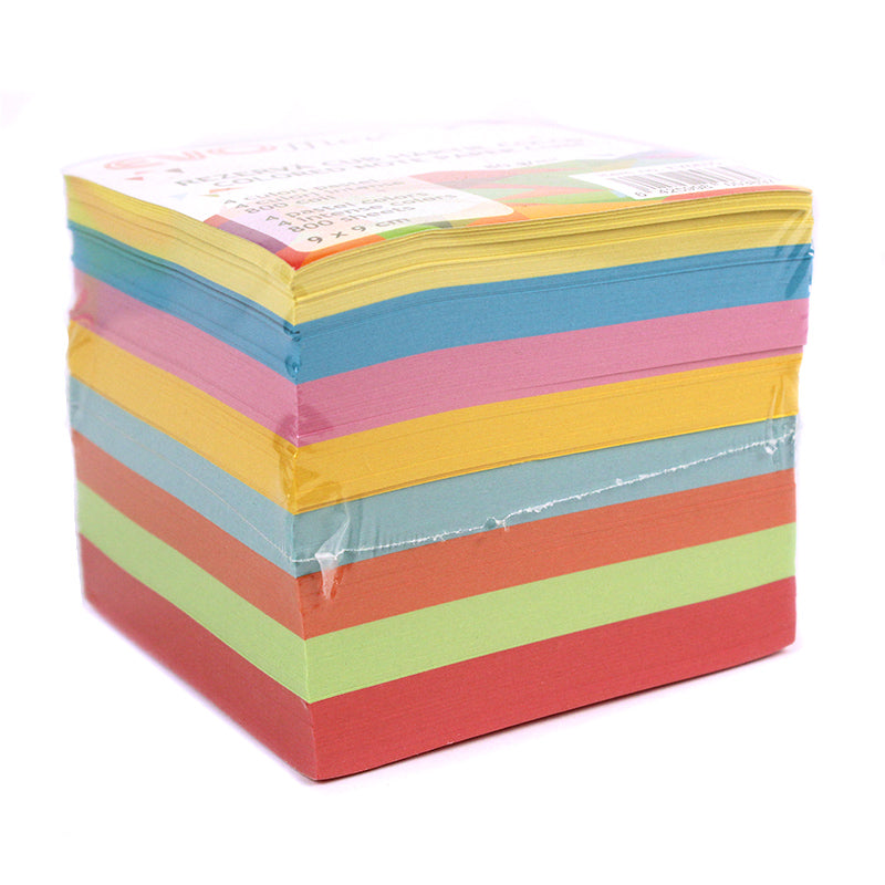 Cub Hartie 8 Colori Pastel/Intens 9*9Cm, 800 File Evoffice