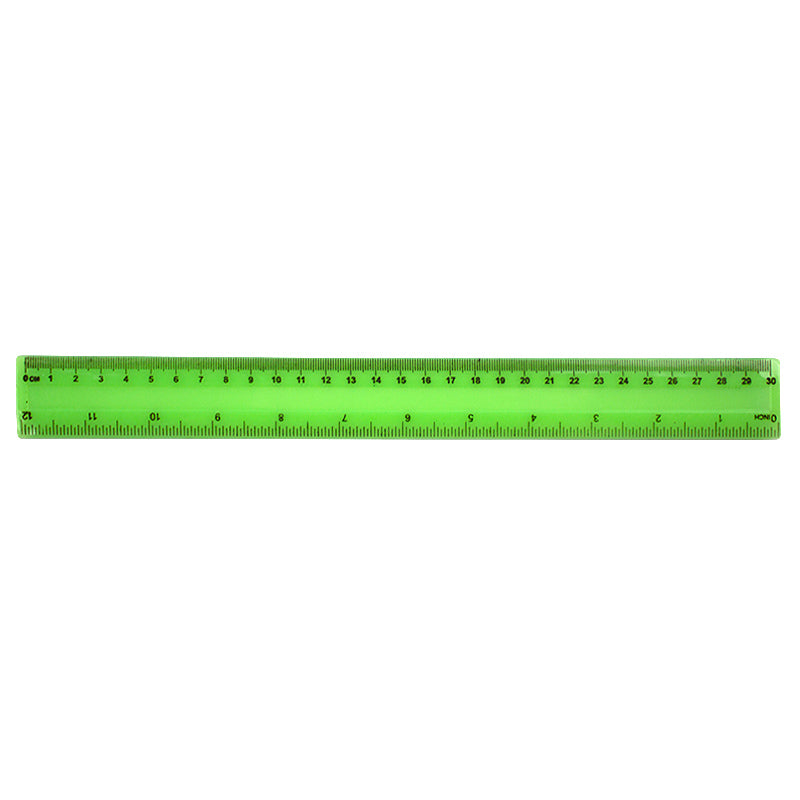 Rigla Plastic Verde Mat 30 Cm Evoffice