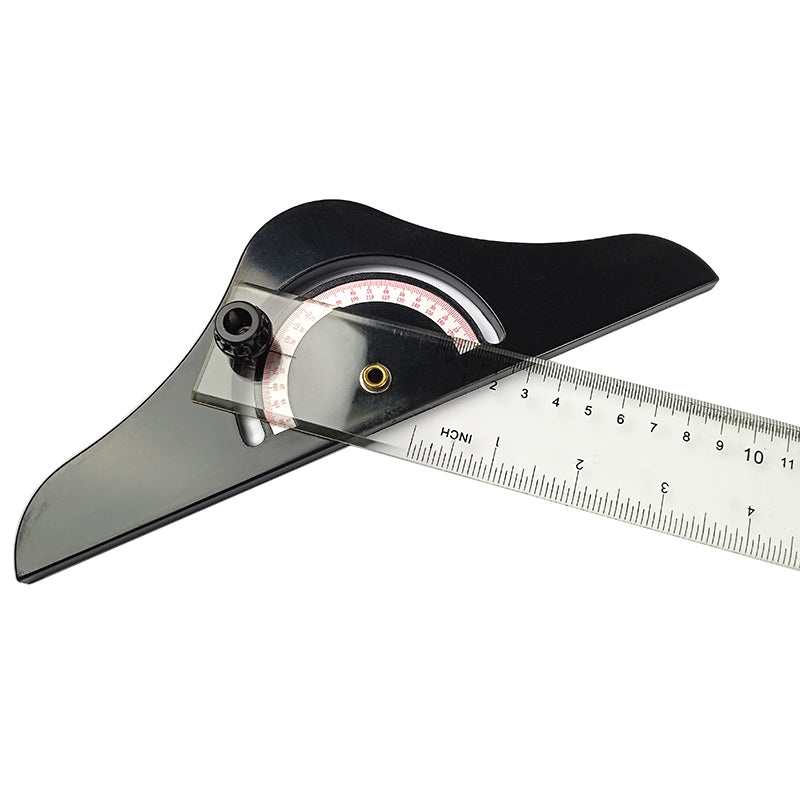 Rigla Plastic Transparent T (Teu) Cap Rotativ Cu Raportor, 80 Cm Evoffice