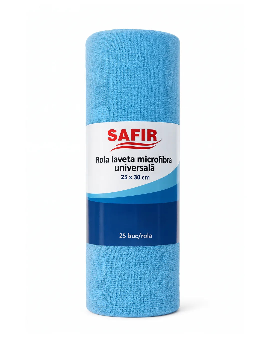 Rolă cu 25 de lavete universale din microfibră marca Stella, dimensiuni 25x30 cm, ideale pentru curățarea eficientă în bucătării și birouri.