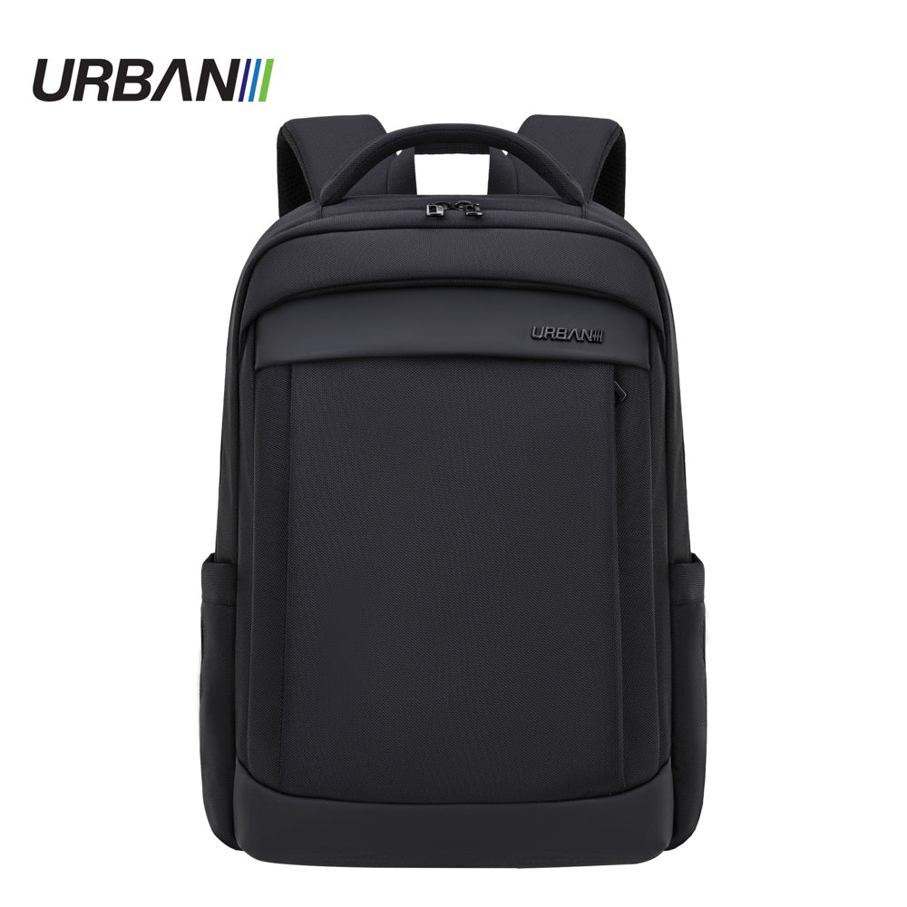 Rucsac mare Urban Black Offishop pentru laptop 19 inch cu porturi de incarcare USB si micro USB organizator intern si spate respirabil material poliester 1200D
