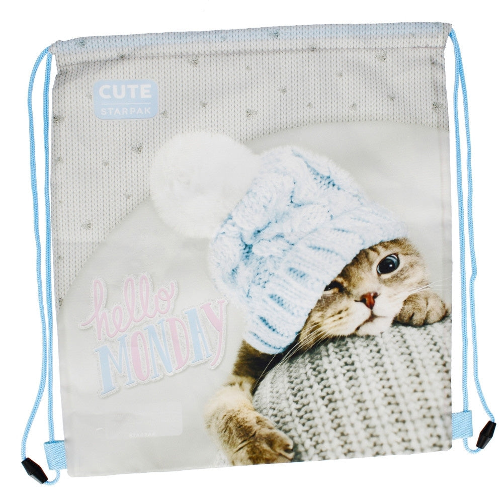Sac sport Kitty, albastru, 38.5x33 cm - STARPAK