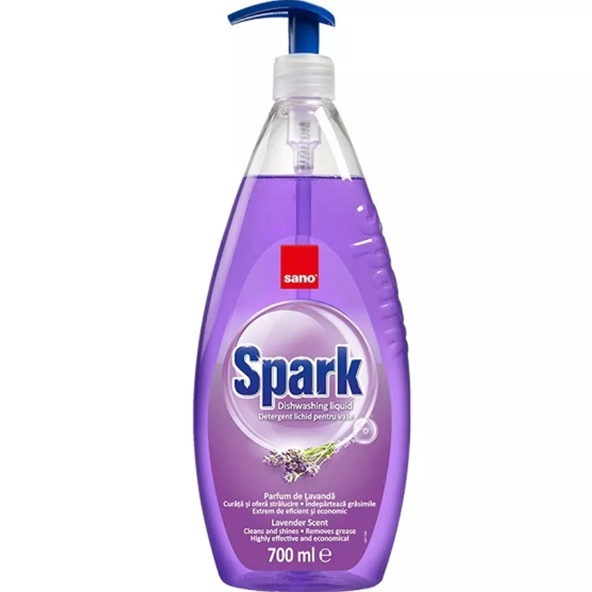 Detergent Vase Lichid Sano Spark 700Ml - Lavandă