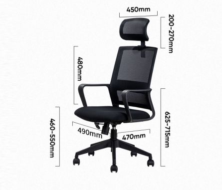 Scaun birou Executive spatar mesh, roti nylon, tetiera DELI