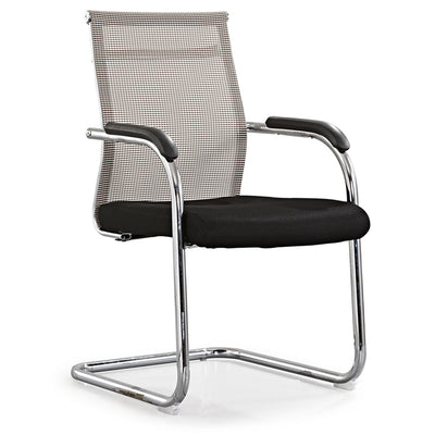 Scaun De Conferinta Cu Spatar Mesh, Manere Si Baza Din Otel Cromat Evoffice - Negru
