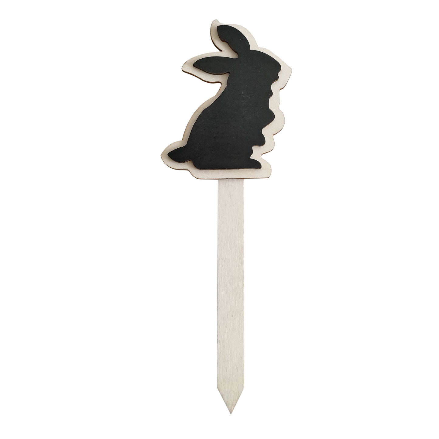 Semn decorativ din lemn în formă de iepuraș Daco (24 x 7 cm), ideal pentru decoruri de primăvară, activități craft și personalizarea spațiului de sărbători
