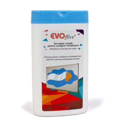 Servetele Umede 8.8*13 Cm Pentru Curatare Whiteboard 100/Tub Evoffice