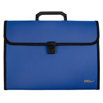 Servieta Plastic A4, Burduf 25 Mm, 13 Compartimente Cu Index Evoffice - Albastru