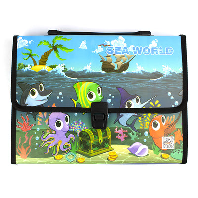 Servieta Plastic Model Desene A4 Burduf 35 Mm, 13 Compartimente Evoffice