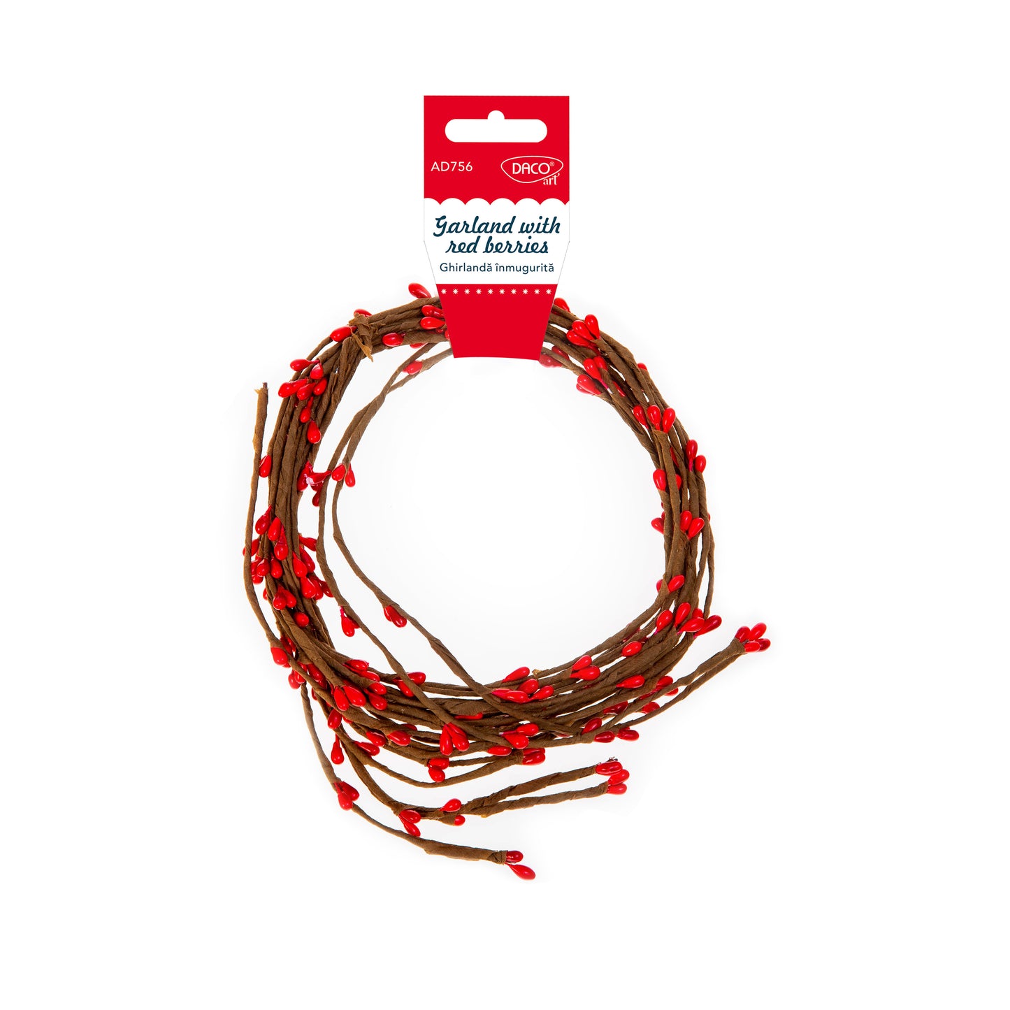 Set de 10 ghirlande înmugurite Daco (65 cm), realizate din plastic, sârmă și hârtie, ideale pentru aranjamente florale, decoruri de Crăciun și evenimente speciale