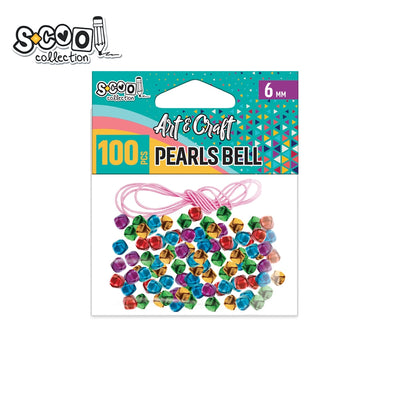 Set XXL de 100 clopoței metalici colorați S-COOL cu șnur inclus, ideali pentru proiecte creative handmade, decorațiuni festive și activități educative în școli