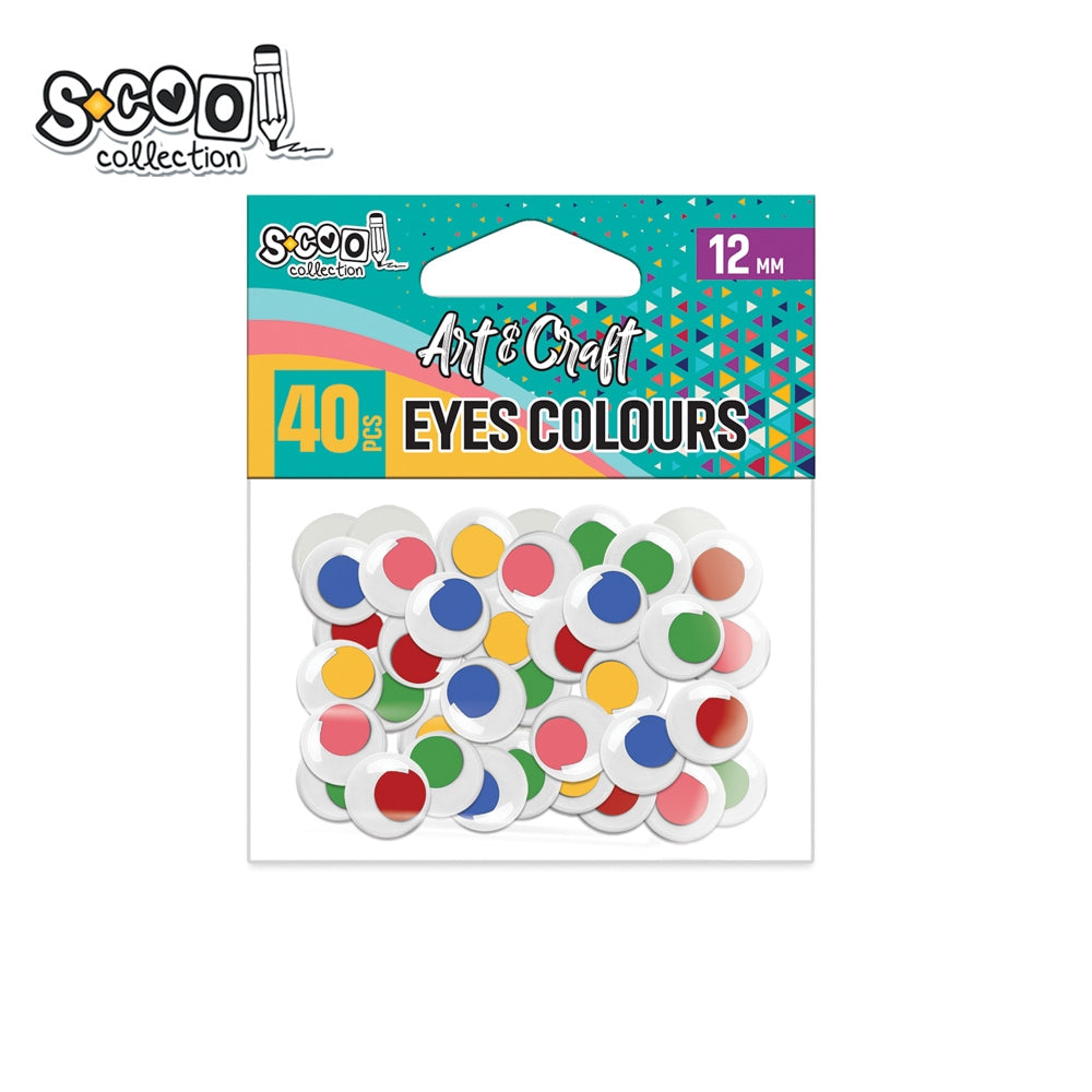 Set de 40 de ochișori decorativi cu iris colorat S-COOL (12 mm), cu efect 3D și mișcare fluidă, ideali pentru proiecte handmade, păpuși, felicitări și activități creative