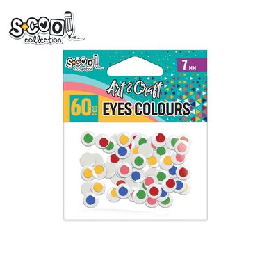 Set de 60 de ochișori decorativi cu iris colorat S-COOL (7 mm), cu efect 3D și mișcare fluidă, ideali pentru miniaturi, păpuși, proiecte handmade și activități creative în școli