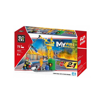 Set de construcție Utilaj Pompieri Blocki My Fire Brigade 75 piese KB0854 cu figurină și accesorii
